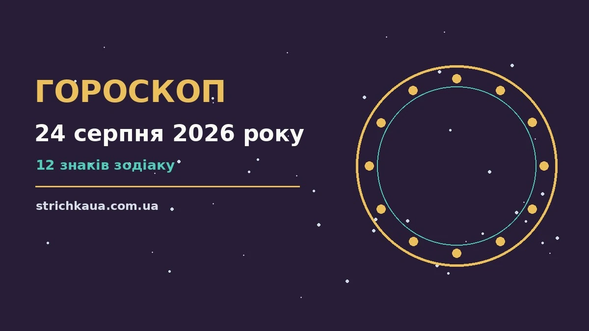 Гороскоп на 24 серпня 2026 року: підказки щодо фінансів та особистого життя