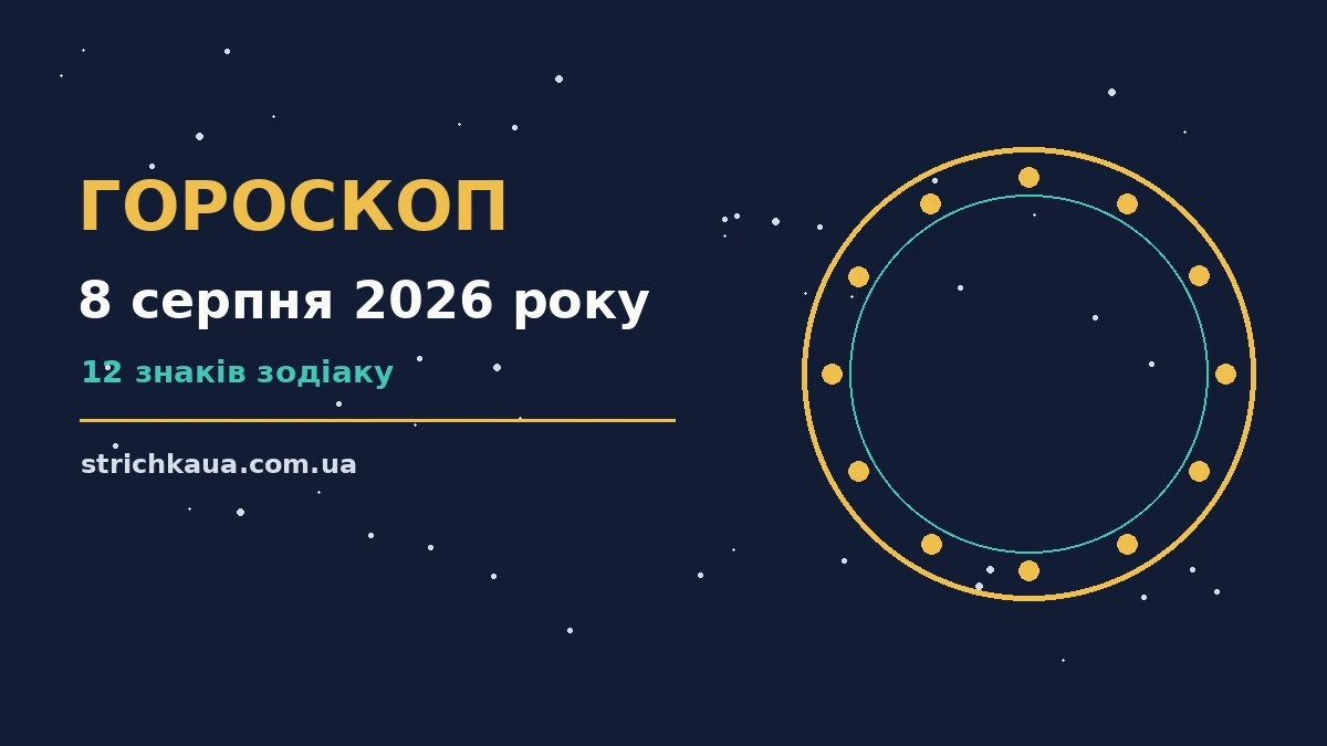 Гороскоп на 8 серпня 2026 року: фінанси, кар'єра та стосунки